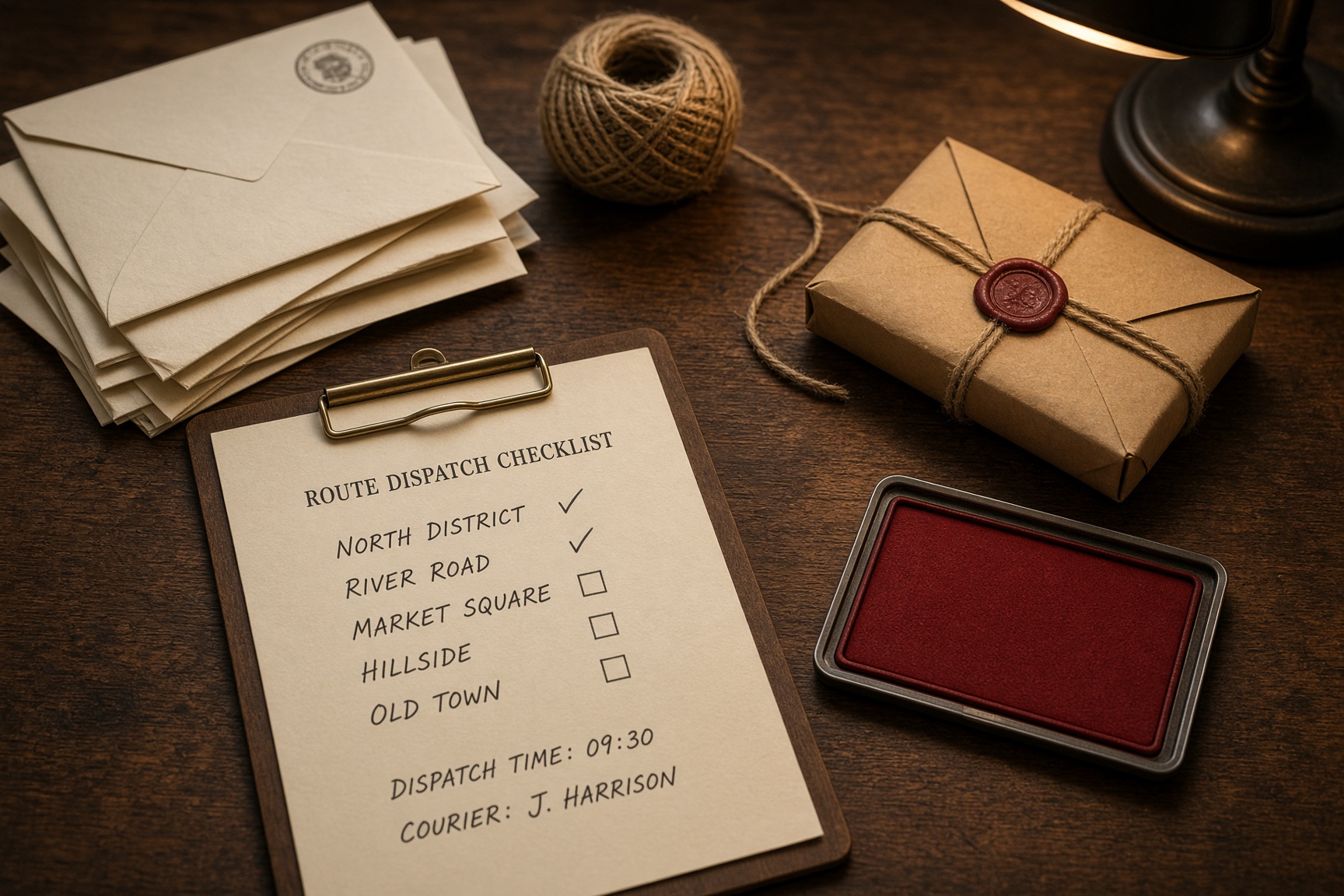 Dispatch table with stamped route slips